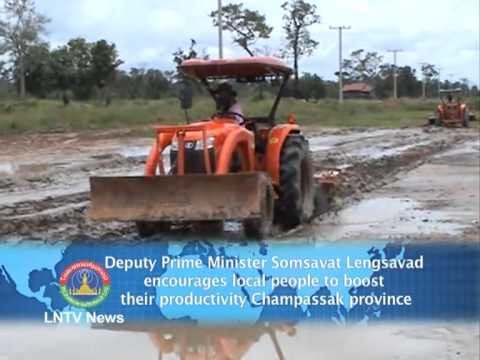 Lao NEWS on LNTV-DPM Somsavat Lengsavad encourages locals to boost producti