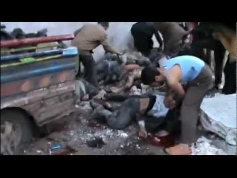 Free Syrian army attack chec point and Bashar Al-Assad AIRSTRIKE a BAKERY +