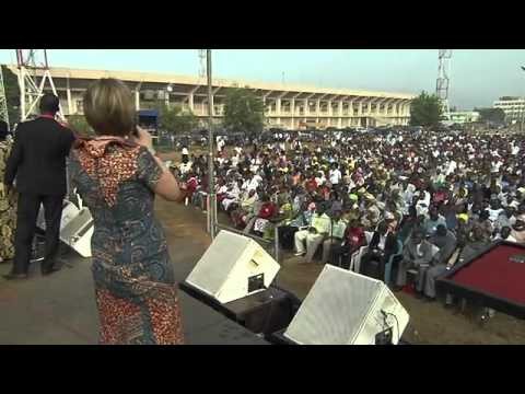 Angela singing in Monrovia Liberia