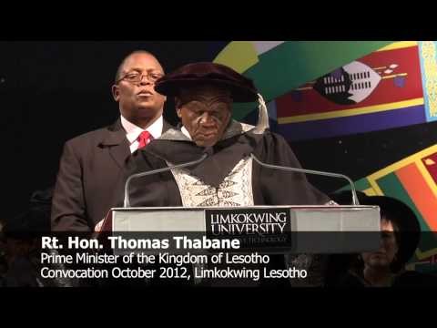 Limkokwing Lesotho Graduation 2012 Speech - Rt. Hon. Thomas Thabane