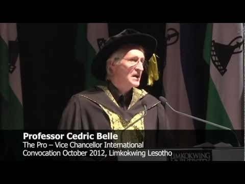 Limkokwing Lesotho Graduation 2012 Speech - Professor Cedric Belle