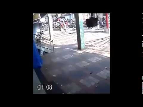 Indian thugs destroying public property