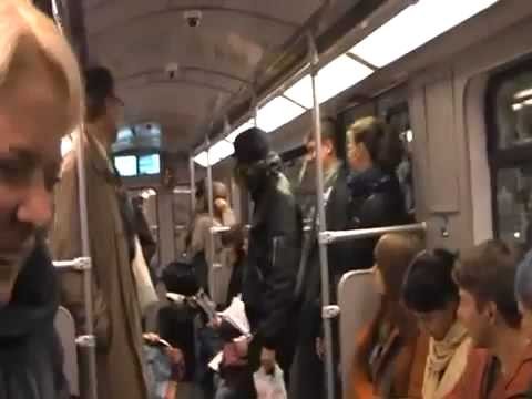 People laughing without a reason in a subway