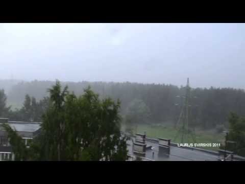 Strong thunderstorm in Riga