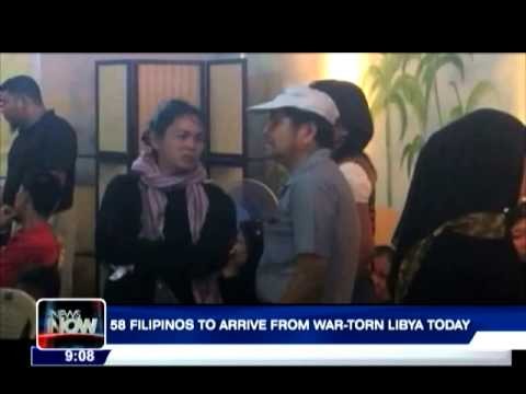 58 Filipinos to arrive from war-torn Libya today
