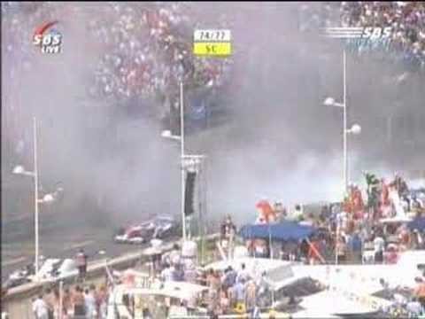 F1 Sato's blowout on Monaco 2004 (Dutch commentary)