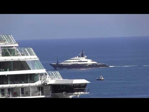 Megayacht 'Alfa Nero' Entering Port of Monaco - 15 July 2014