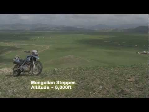 Geocaching by BMW motorcycle in Mongolia