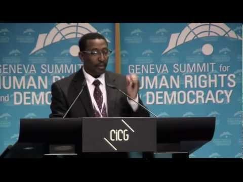 Mauritanian anti-slavery activist Abidine Merzough at 2013 Geneva Summit fo