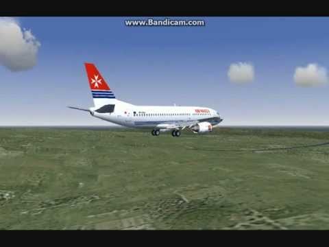 Flightgear - soft landing at Malta with a 733