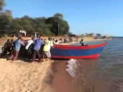 Lake Malawi - Launching Kupilila Boat