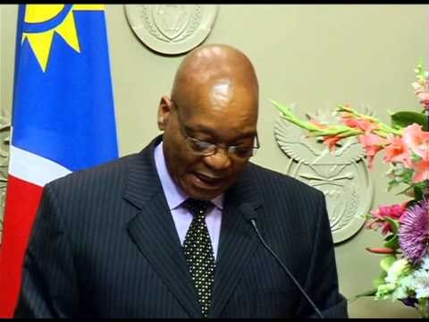 President Jacob Zuma receives Namibian President
