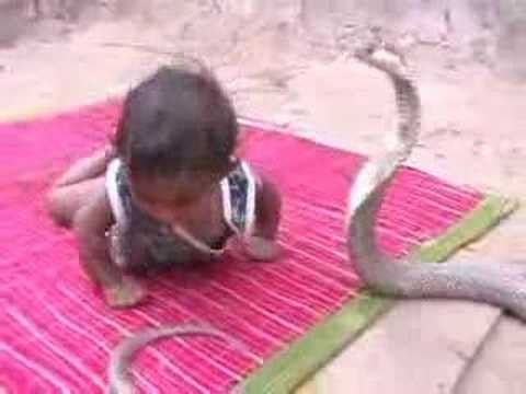baby with snake
