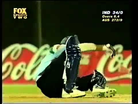 ganguly almost getting hit by sachins straight drive