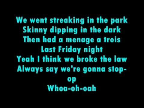 Katy Perry-Last Friday Night (TGIF) lyrics