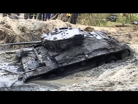 Rare WWII tank emerges from mud in Poland
