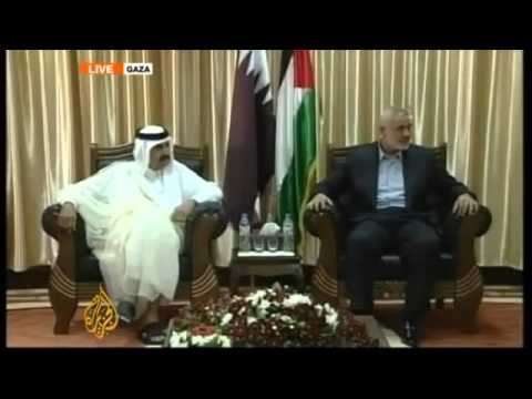 Emir of Qatar in historic visit to Gaza