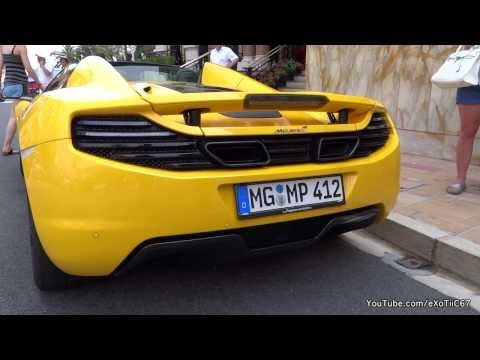 Yellow MP4-12C Spider in Monaco - Exhaust and sound