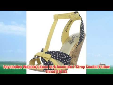 Seychelles Women's Knee Jerk Reaction T-Strap SandalYellow Floral9 M US Rev