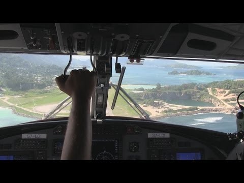 Air Seychelles DHC6 400 Series Landing Mahe Seychelles