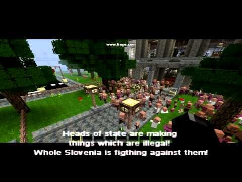 Slovenian Protesters in Minecraft