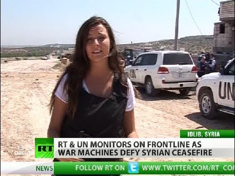 RT crew & UN observers on Syrian 'civil war' frontline