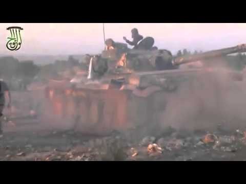 Syria Rebel Tank Engages Assad Shabiha and Hezbollah in Aleppo 3-July-13