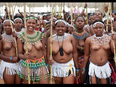 Reed dance ceramony Virgins dance before meet Swaziland king