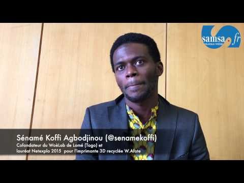 SeÌnameÌ Kof Agbodjinou et l'imprimante 3D W.Afate Ã  NetExplo 2015 (Pari