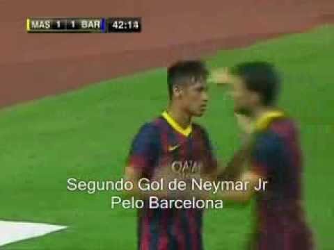 Primeiro e Segundo gols de Neymar Jr   Barcelona 7 x 1 Tailandia   Barcelon