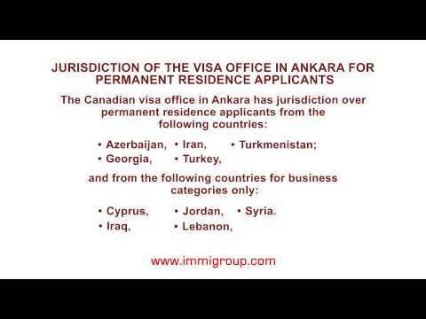 Jurisdiction of the visa office in Ankara for permanent residence applicant