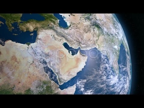 Earth 3D View From Space. Middle East.. Stock Footage