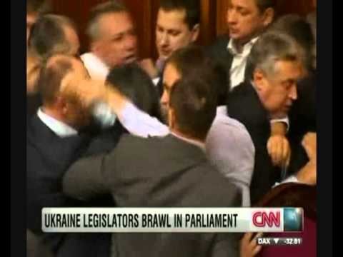 Huge fight in Ukraine Parliament