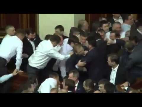 Ukraine Parliament Fight December 2012