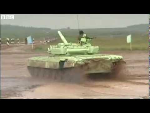First tank biathlon held in Russia.