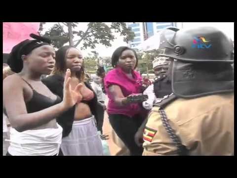 Naked injustice:Ugandan women protest activist's arrest