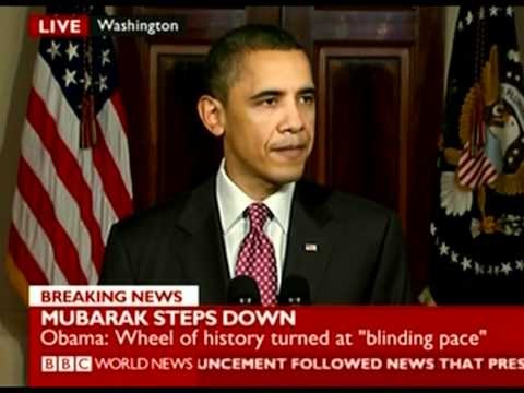 Obama speech after Mubarak steps down