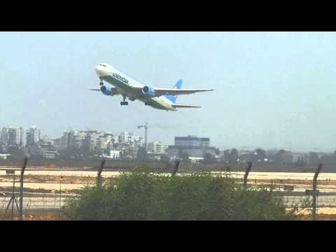Uzbekistan Airlines|767-300ER|Taking off runway 26|TLV