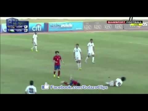 Uzbekistanâ€™s U22 kung-fu kicks and punches South Korea U22 players