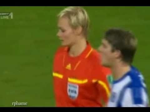 German Football Player Touches Female Referee Breast!!!