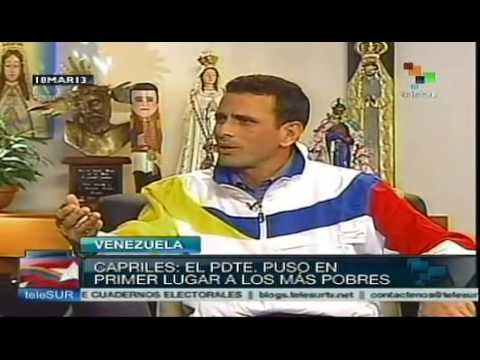 Venezuela: Capriles reconoce labor de ChÃ¡vez para los pobres