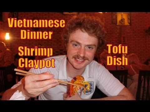 Vietnamese Dinner Lemongrass Tofu & Clay Pot Shrimp at Lanterns Restaurant 