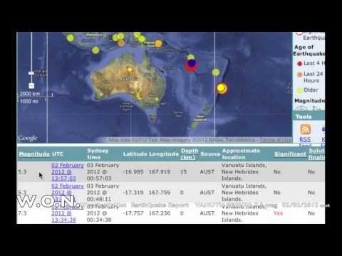 Large EarthQuake Vanuatu 7.3 magnitude 02/02/2012