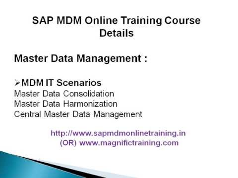 SAP Master Data Management ONLINE TRAINING SOUTH AFRICA | www.magnifictrain
