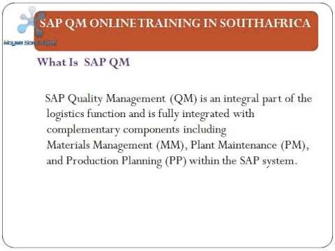 SAP QM ONLINE TRAINING IN SOUTHAFRICA