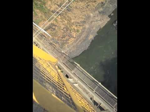 Bungee jumping from Victoria Falls in Zambia