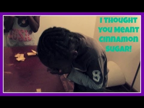 I Thought You Meant Cinnamon Sugar! (Challenge Video) // StraightUpSistersT